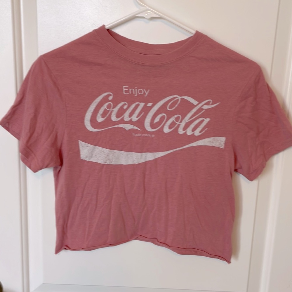 Coca-cola, pink cropped shirt, size XS